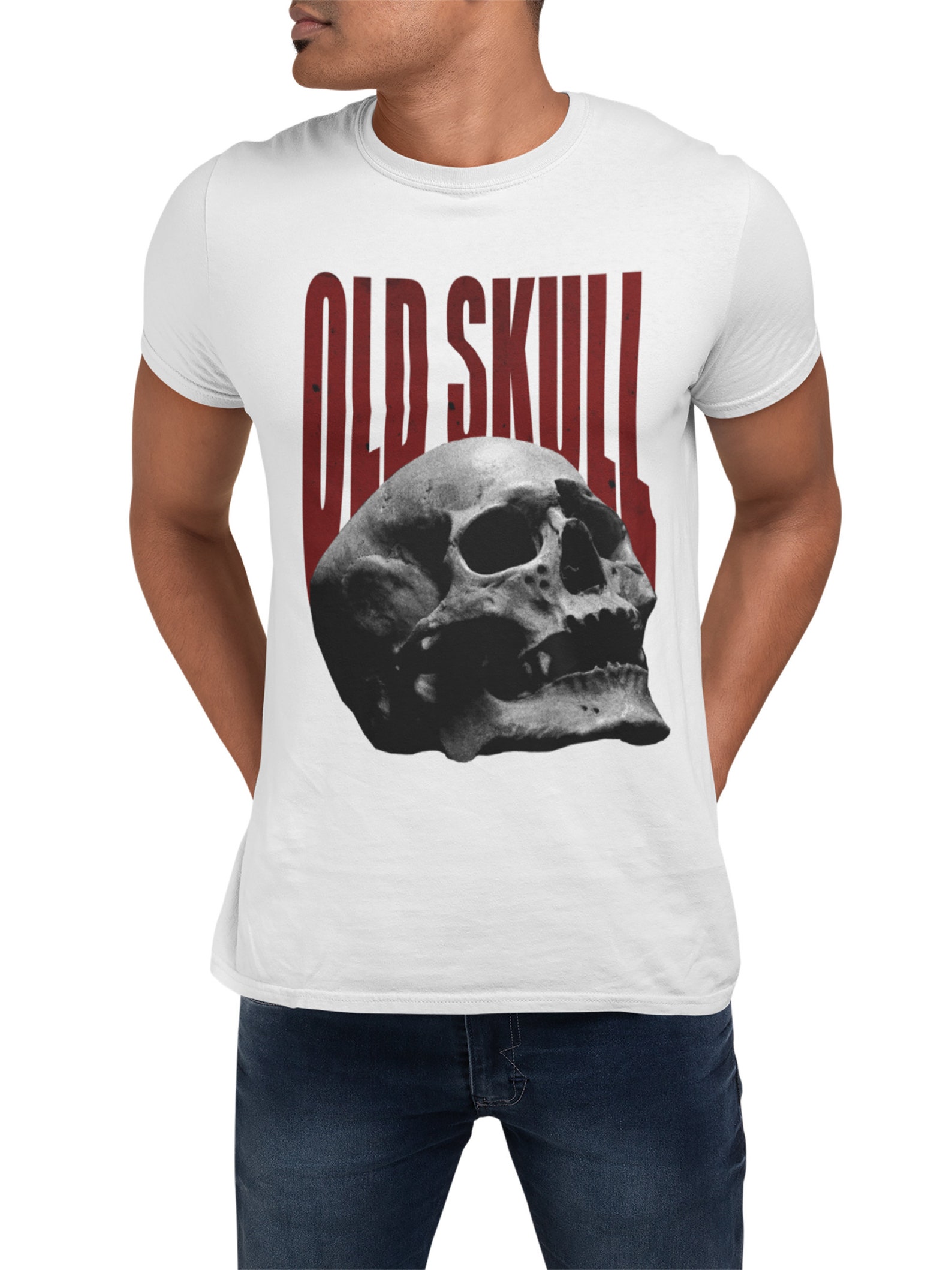 Men's Tshirt Motif Old Skull Men Shirt With Skull Skull Etsy UK