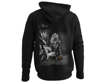 Sudadera con Capucha para Hombre con Estampado en la Espalda, Motivo de Graffiti Girl, Sudadera con Capucha para Hombre, Conjunto con Capucha, Jersey gráfico de Manga Larga con ilustración de Calavera, XS-5XL...