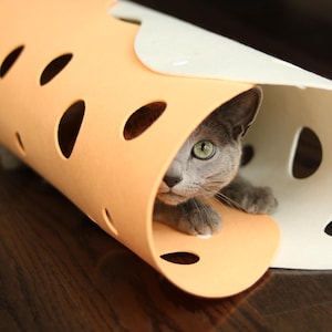 Felt Cat Tunnel: Interactive Activity Mat & Play Rug, Pet Enrichment Toy, 4 Way Tunnel
