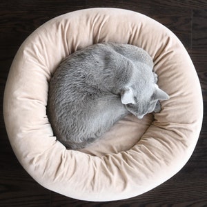 velvet cat bed