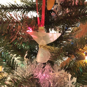 Set of 2 Sea Glass Christmas ornaments handcrafted from genuine sea glass, from the coast of Maine!