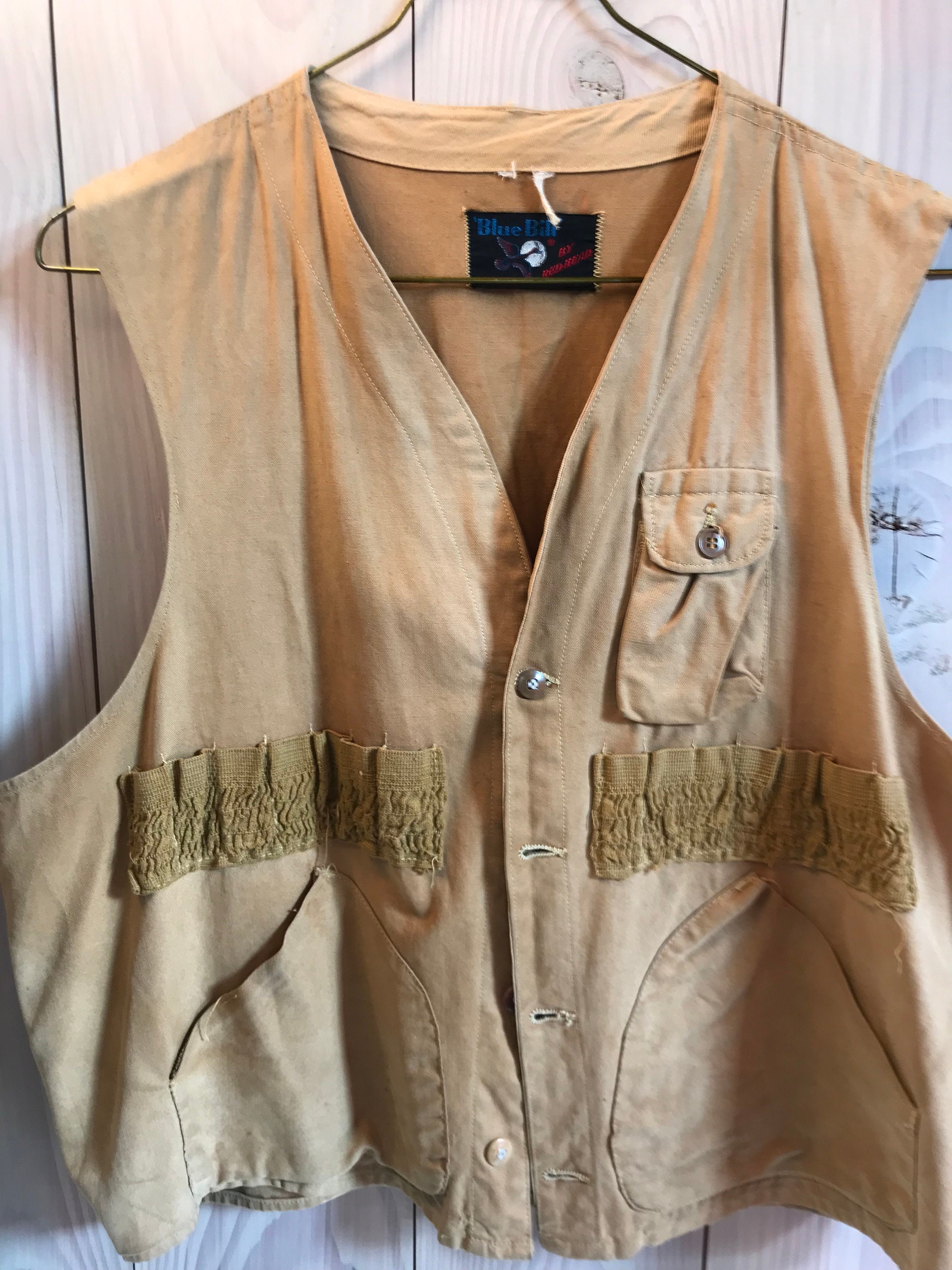 Blue Bill Vintage 50's Tan Hunting Vest 