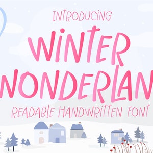 Fuente Winter Wonderland / Linda manuscrita / Fuente navideña / Fuente navideña / Letras manuscritas SVG / Fuente Script / Fuentes divertidas
