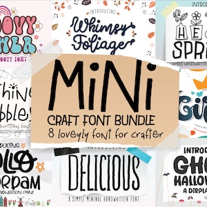Mini Craft Font Bundle | Fontes Bonitas | Fontes Legais | Fontes da Moda | Fontes Chiques | Fontes Modernas | Letras Manuscritas SVG