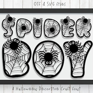 Spider Boy Font, Spider Alphabet SVG, Spider Letters, Spider Halloween fonts, Decorative fonts, Craft fonts, Kids fonts