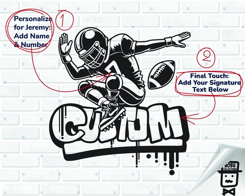 Custom Football Player Dab Pose SVG: Personalized Team Design (digital ...