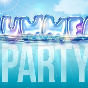 Summer Party Alphabet: Bubble Letter PNG Font (Digital Download)