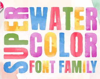 Watercolors alphabet, watercolor font, watercolor letters, PNG file, Super Watercolor Alphabet PNG Files