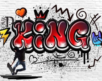 Skater Graffiti Font | Bubble Urban Lettering for Teens & Kids | PNG Alphabet