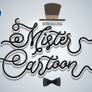 Mister Cartoon, fuente retro, fuente escrita a mano, fuente moderna escrita a mano, fuente encantadora, fuente svg, fuente con colas, fuente para cricut, fuentes svg