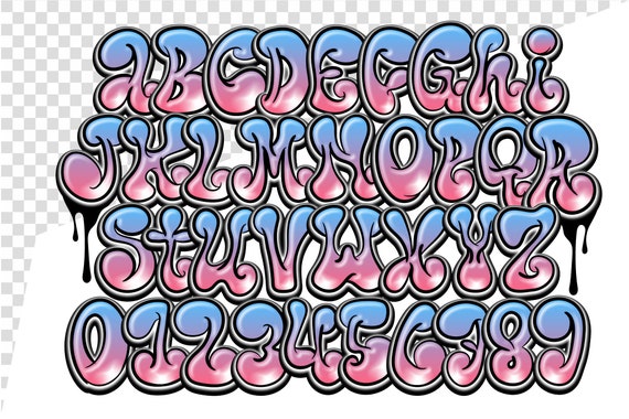 girly graffiti bubble letters