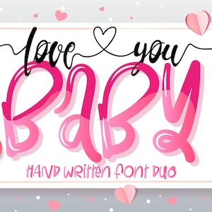 Czcionka Love You Baby | Elegancki krój pisma ślubnego | Romantyczne listy pocztówkowe | Pismo pisane ręcznie | Projekty na wieczór panieński | Projekty ślubne DIY