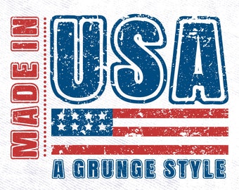 Grunge Font: Made in USA - Bold Patriotic Typeface