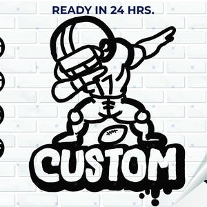 Custom Football Player Dab Pose Cartoon SVG, Fun Sports SVG, Youth Game Day Cut File, Trendy Football Shirt Design, Dab pose SVG