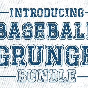 Paquete de fuentes grunge de béisbol: letras atléticas desgastadas para diseños deportivos y de equipo