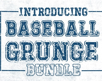 Baseball Grunge Font Bundle  Distressed Athletic Letters for Sports and Team Designs