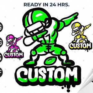 Custom Football Player Dab Pose Cartoon SVG, Fun Sports SVG, Youth Game Day Cut File, Trendy Football Shirt Design, Dab pose SVG