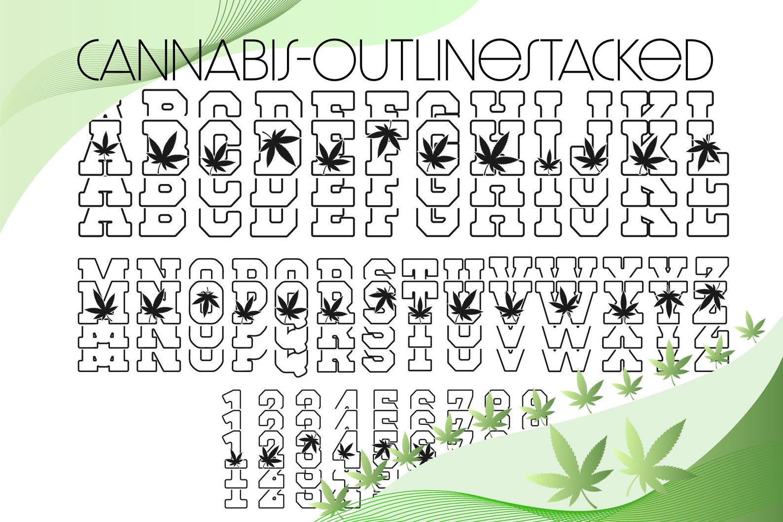Cannabis Fonts, Weed Fonts, Marihuana Fonts, Display Fonts, POD Fonts