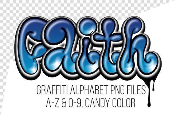 Graffiti-Buchstaben, Keine Installation erforderlich, PNG JPG PDF-Buchstaben,  Farbverlaufsschrift, Digitale Downloads, Typografie - .de