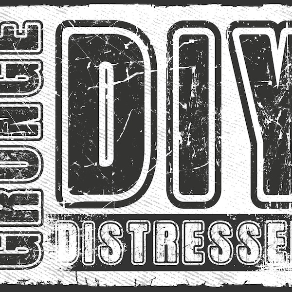 Grunge DIY Distressed Font - Vintage Retro Color Typeface with Bonus Bitmap and PNG Files