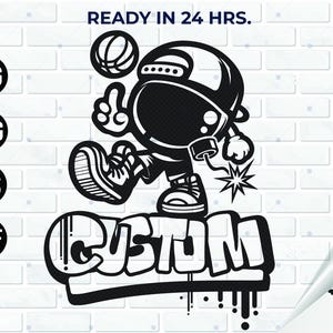 Graffiti Cartoon Character SVG  Bold Custom Urban Artwork for Trendy Digital Designs