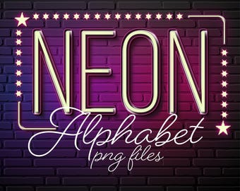 Neon Light Alphabet: PNG Clipart, Glow Font
