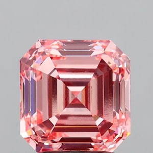 Asscher Diamond 3.01ct, Fancy Intense Pink, VS1 Clarity, Certified, Loose Diamond Jewelry
