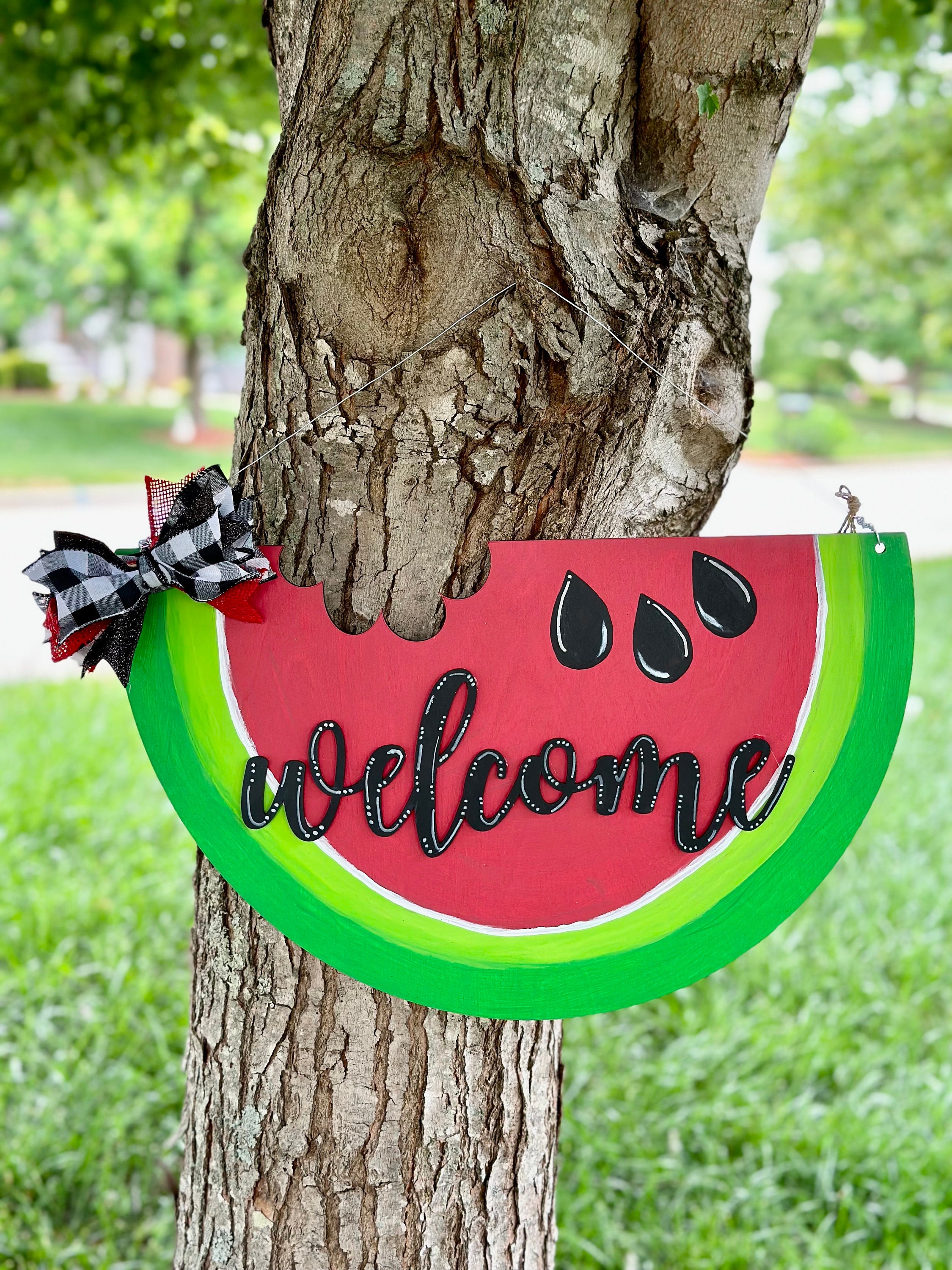 Watermelon Welcome Wood Door Sign FREE SHIPPING - Etsy