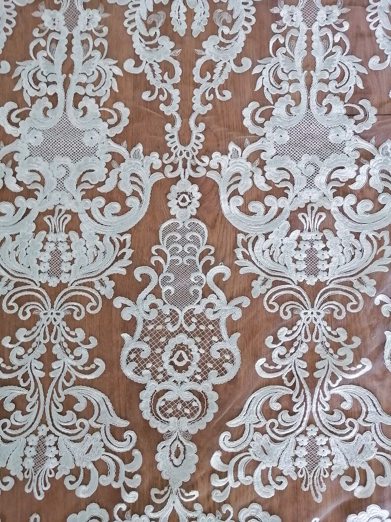 New Bridal Lace Fabric Dress Lace Fabric by the Yard White Lace Fabric Elegant Dress Fabric by the yard and 12 yard