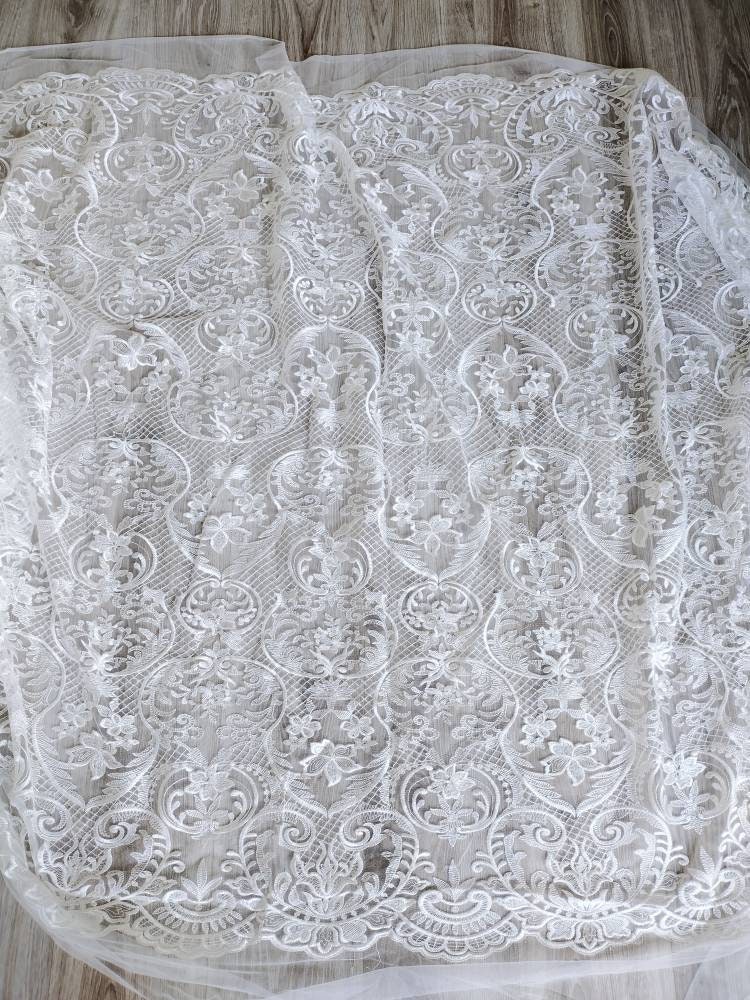 New Bridal Lace Fabric Dress Lace Fabric by the Yard White - Etsy