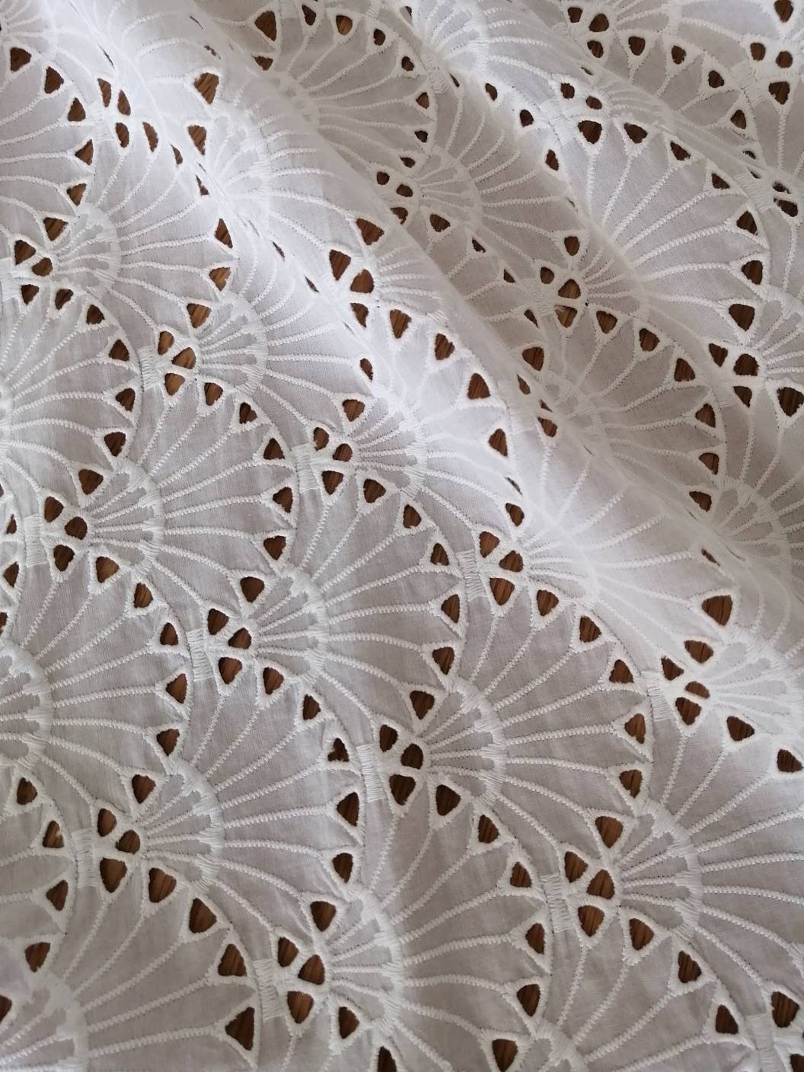 Embroidered Eyelet Cotton Fabric Eyelet Cotton Fabric by the Etsy UK