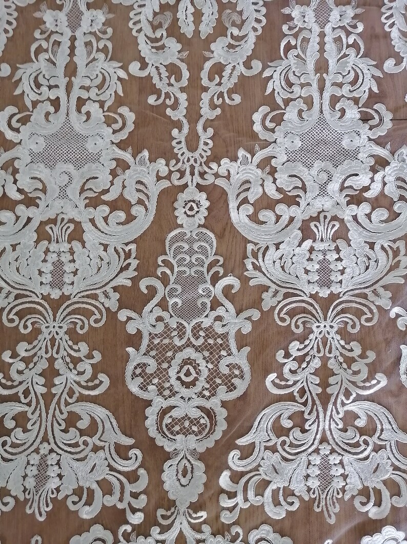 New Bridal Lace Fabric Dress Lace Fabric by the Yard White Lace Fabric Elegant Dress Fabric by the yard and 12 yard