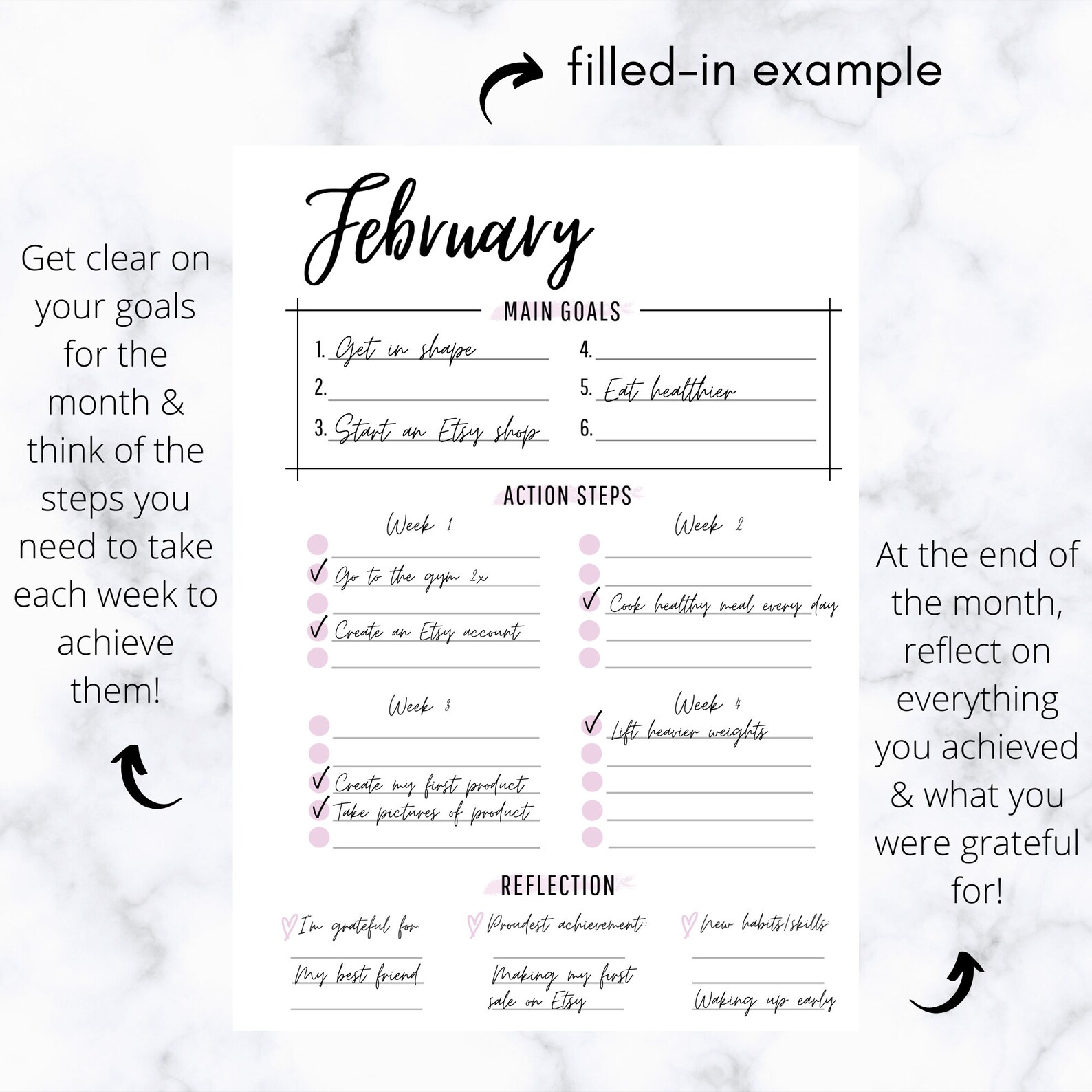 2021 Monthly Goal Planner Printable Goal Planner Goal Setting Goal ...