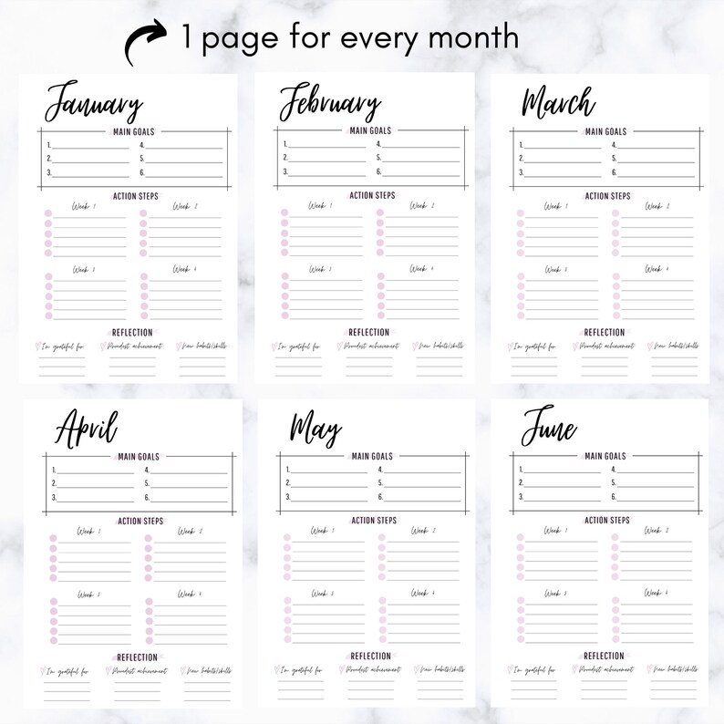 2021 Monthly Goal Planner Printable Goal Planner Goal Etsy Hong Kong