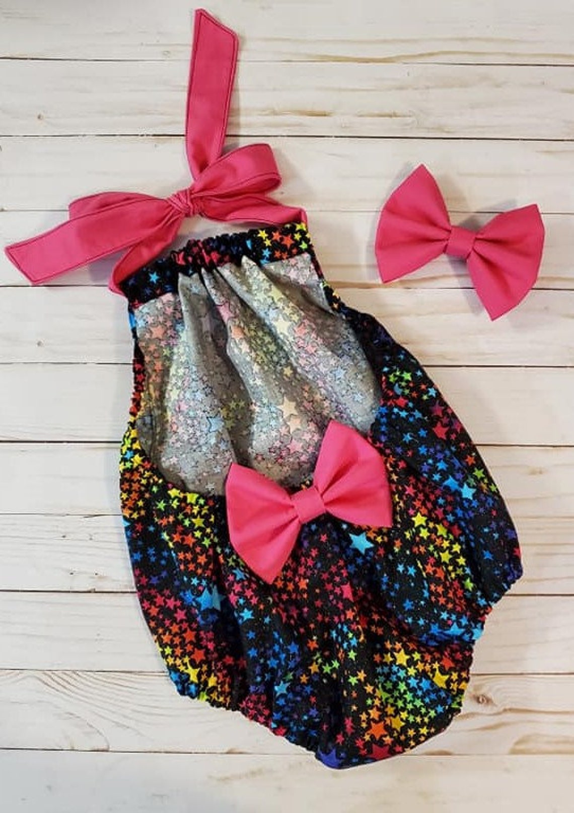 Rainbow Stars Romper Glitter Romper Rainbow Romper Baby Etsy France