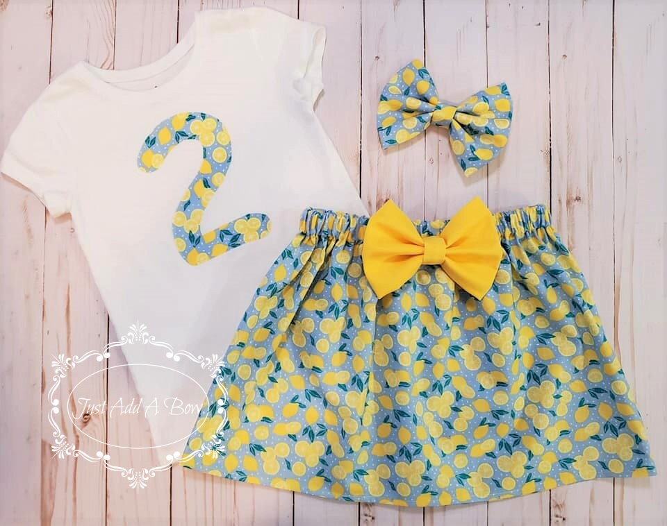 Lemon Birthday, Birthday Outfit Girl, Lemon Skirt, Personalized