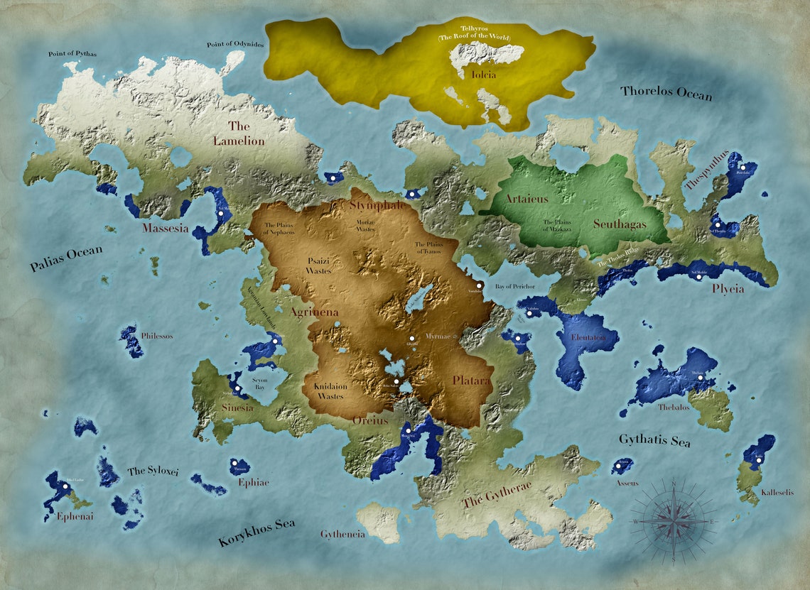 Custom D&D Map Fantasy Map World Map DnD Map Personalized Etsy