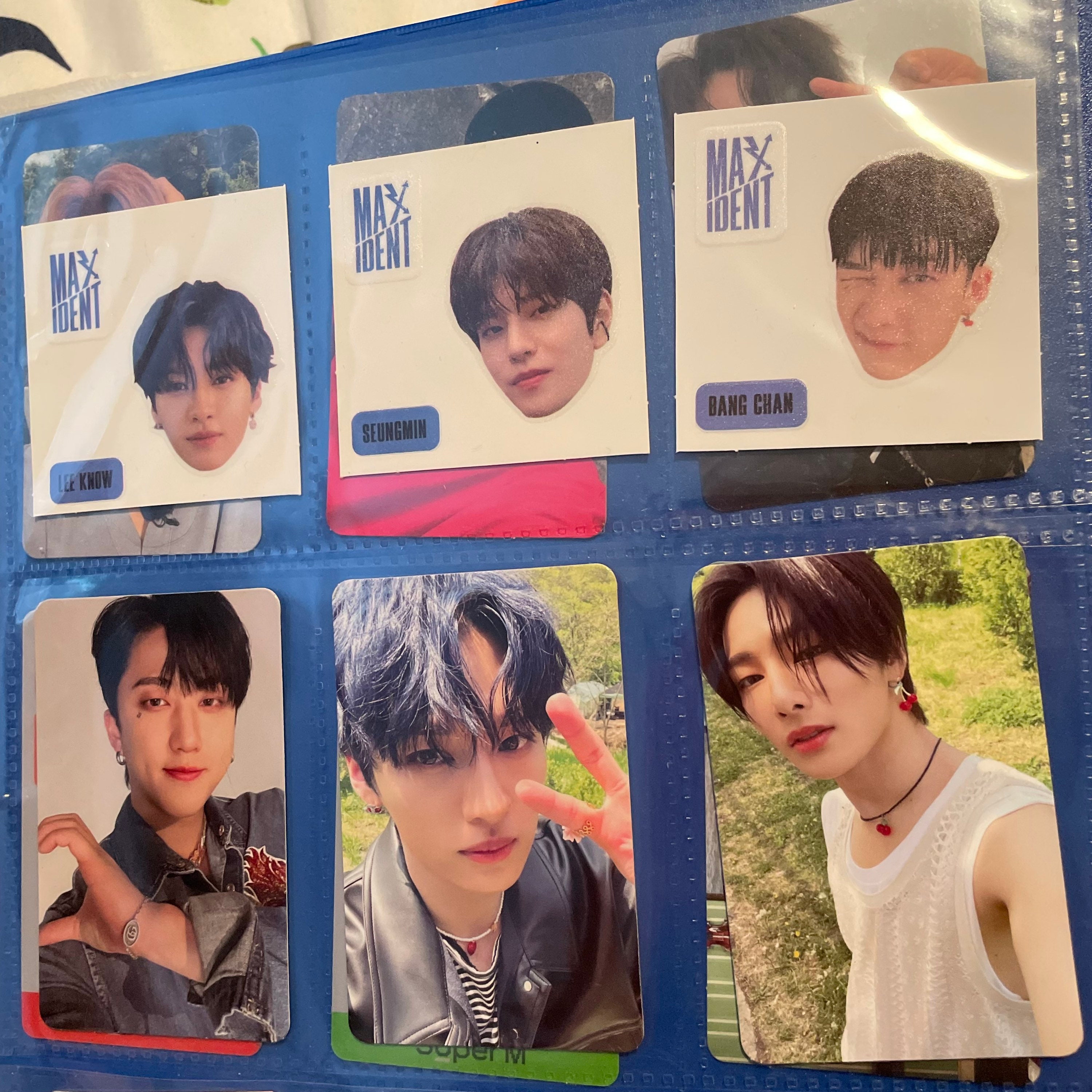 OFFICIAL stray kids maxident photocards and stickers (lee know, seungmin,  bang chan, changbin, i.n./jeongin)
