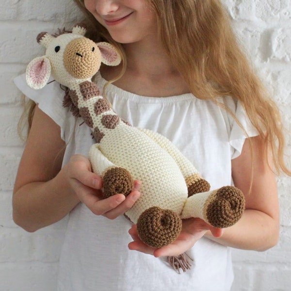 Amigurumi girafe au crochet, animaux de safari, girafe en peluche personnalisée, animaux en peluche et jouets en peluche, cadeau de nouveau-né, cadeau de grossesse