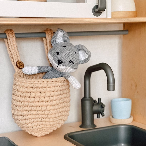 Peluche loup au crochet, animaux Woodlend, peluche pour enfants, loup Amigurumi, peluche personnalisée, décoration de chambre de bébé