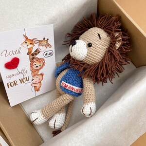 Crochet boho Lion safari nursery decor - Lion baby shower, 1st birthday boy gift image 10