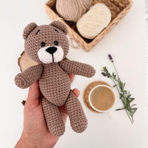 Teddy Bear Toy handmade crochet Stuffed Animal - Baby shower gift Brown