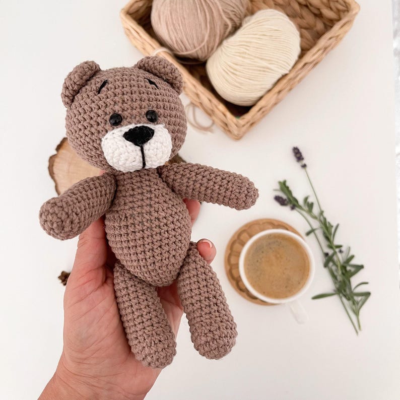 Teddy Bear Toy handmade crochet Stuffed Animal - Baby shower gift Brown