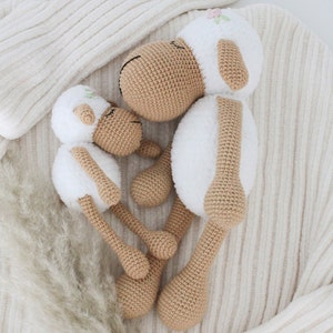 Crochet Sheep Plush, Amigurumi Lamb, Handmade Baby Sheep Soft Toy, Plusnie animal toy, Newborn Gift, Baby Shower Gift image 6