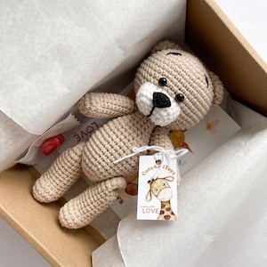 Gefüllter Teddybär, gehäkelter Teddybär, Bär benutzerdefinierte Spielzeugtier, Baby-Duschegeschenk, Neugeborenen Requisiten, Bild 8