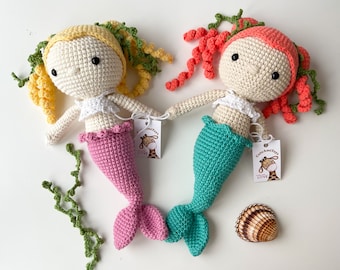 Little Mermaid Crochet Doll, Amigurumi mermaid toy, Plush custom  water nymph, Toddler girls toy, Newborn plusnie toy