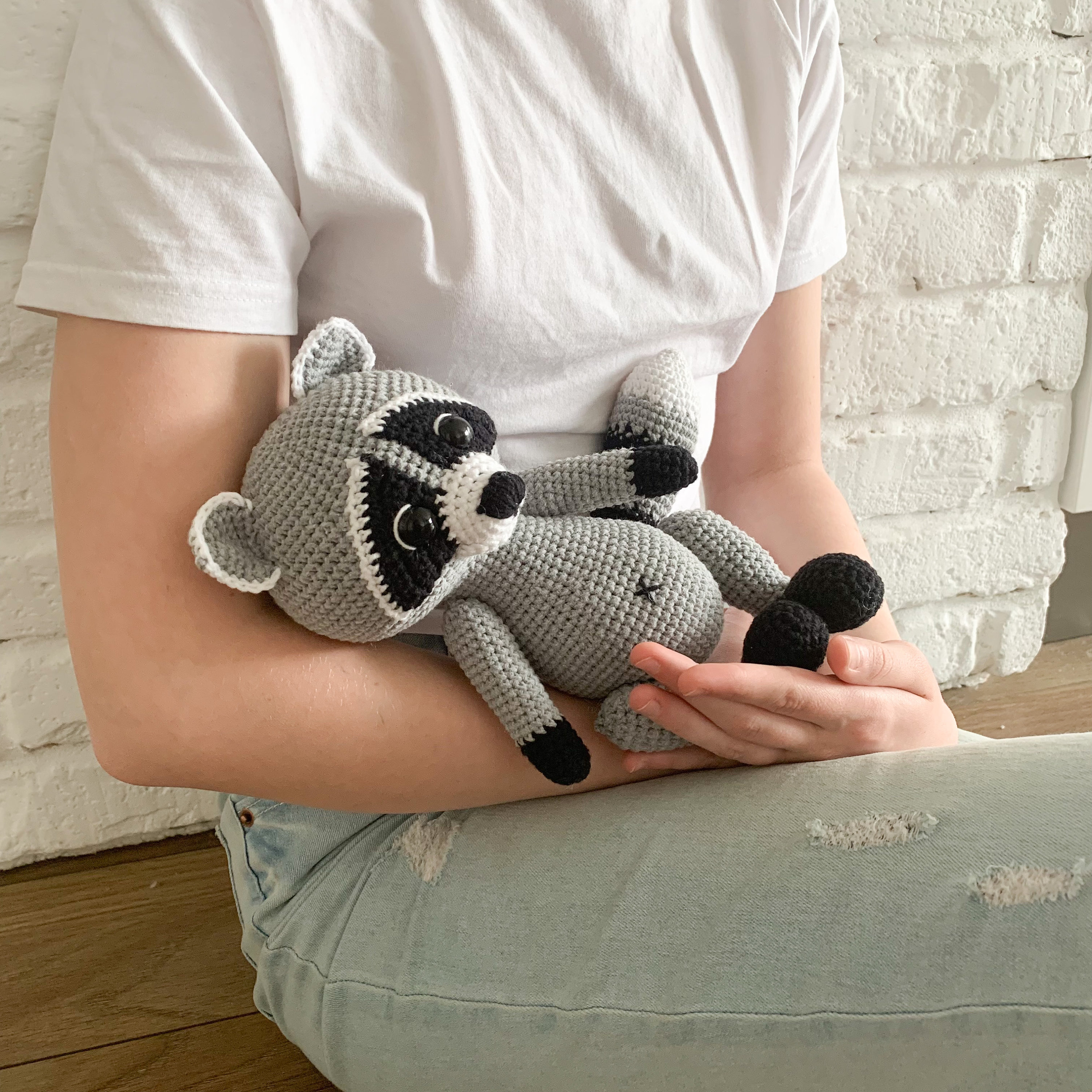 Raccoon Plush Toy Realistic Crochet Animal Woodland Animals