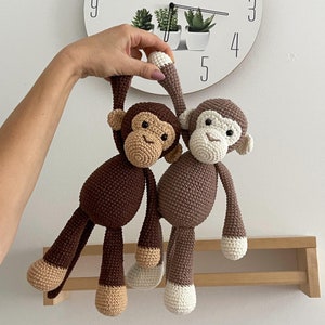 Süßer Plüschaffe, Amigurumi Affe, Häkeltiere, personalisiertes Babygeschenk, Affe-Babyparty, Bild 4