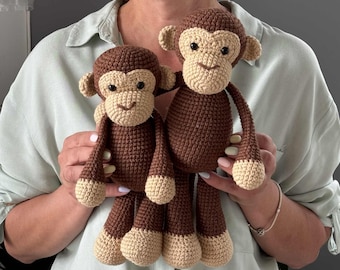Big Little brothers gift, Crochet monkeys stuffed animals, Personalizated  Matching sibling toy, Brother to be gift