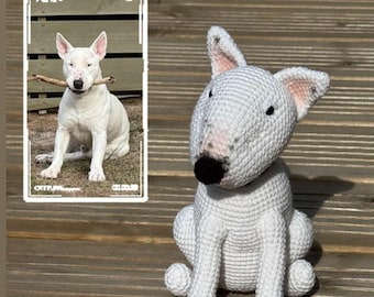 Custom BullTerrier plush doll, Memory toy, BullTerrier crochet plushie, Dog lover gift, Handmade pet from photo